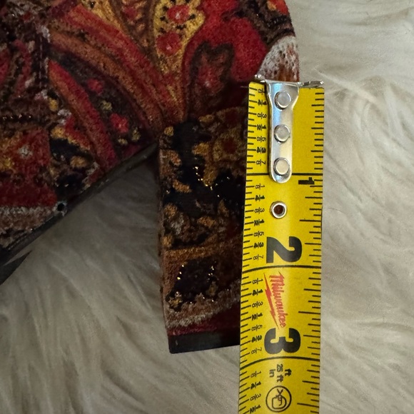 Diba 8M Red Metallic Paisley Fabric Velvet Knee High Designer Boots Y2K - Picture 8 of 15